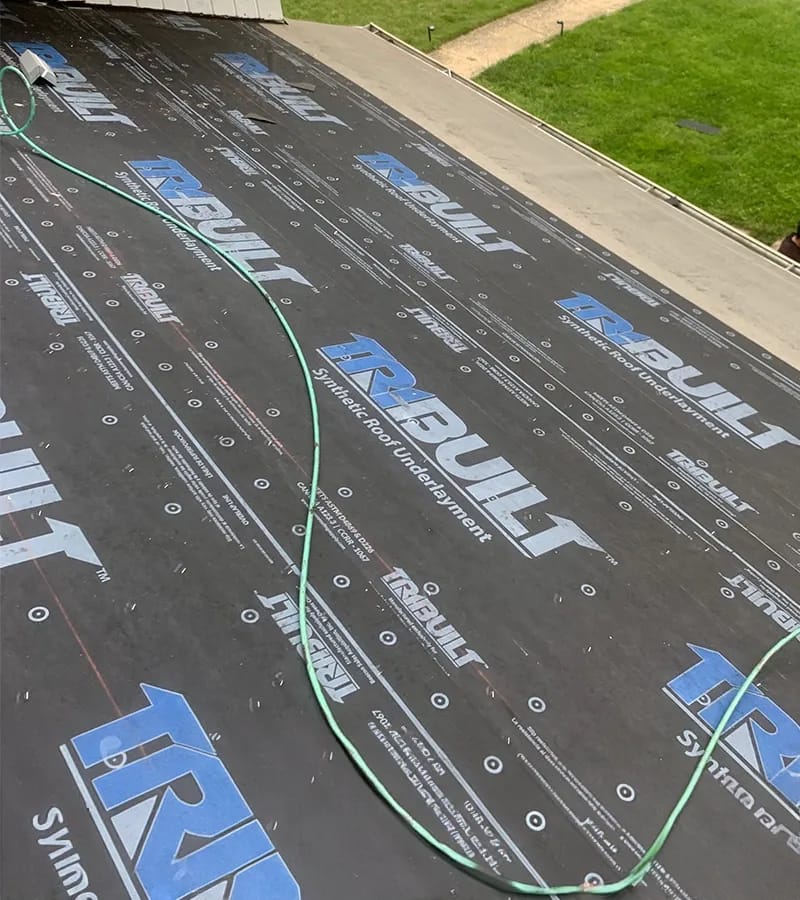 Copper colored metal roof in Gaithersburg, MD. 