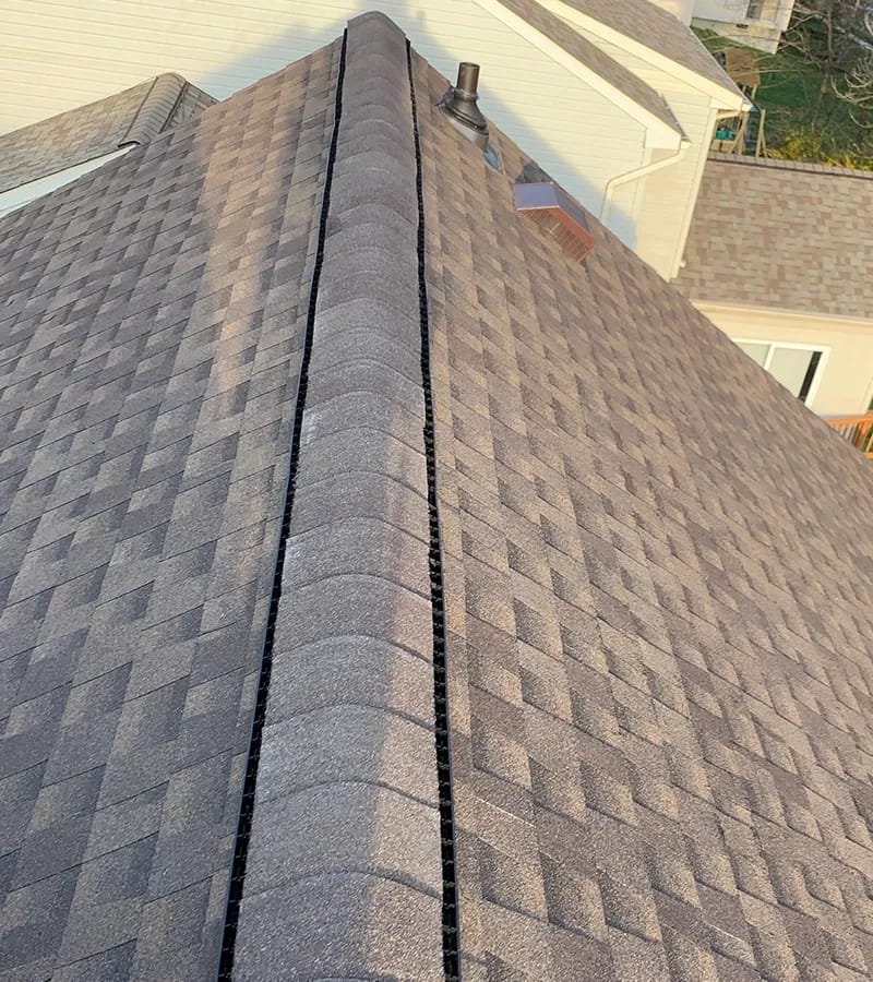 Copper colored metal roof in Gaithersburg, MD.