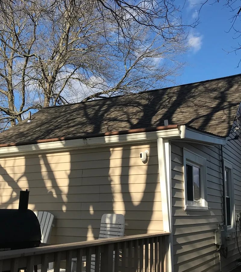 Brown metal standing seam roof installed in Millersville, MD.