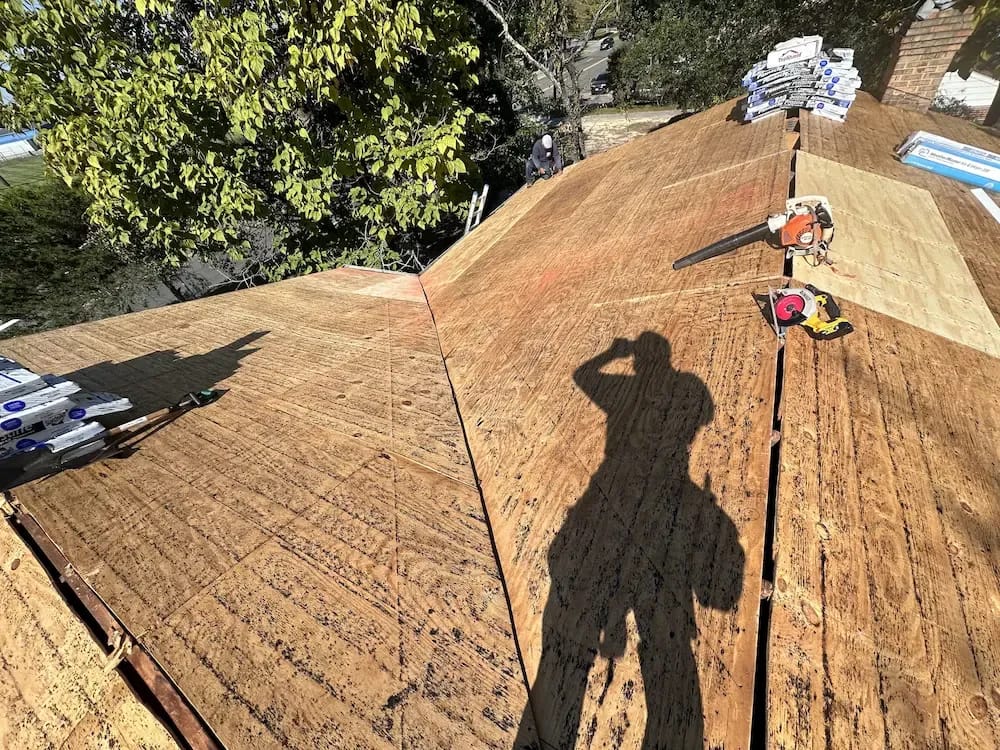 Copper colored metal roof in Gaithersburg, MD. 