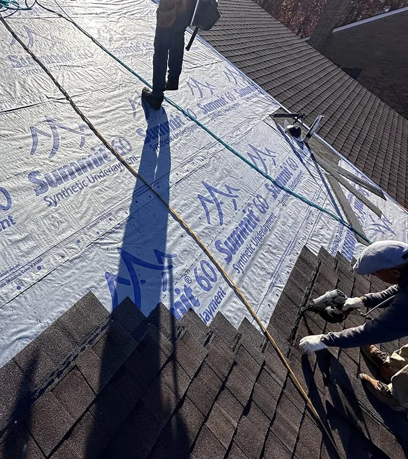 Copper colored metal roof in Gaithersburg, MD. 