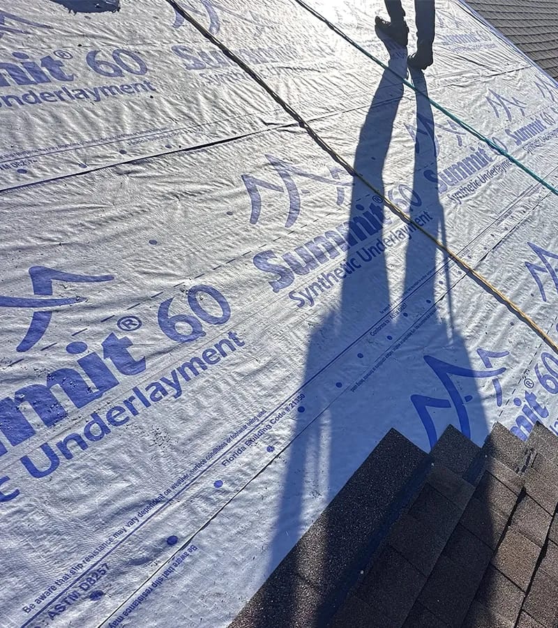 Brown metal standing seam roof installed in Millersville, MD.