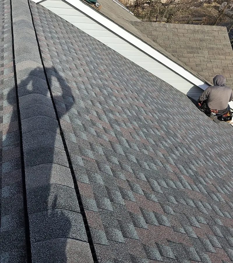 Brown metal standing seam roof installed in Millersville, MD.