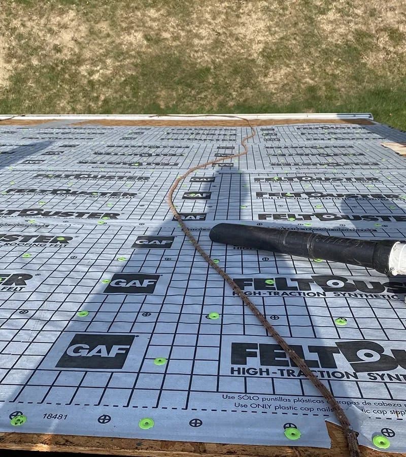 Brown metal standing seam roof installed in Millersville, MD.