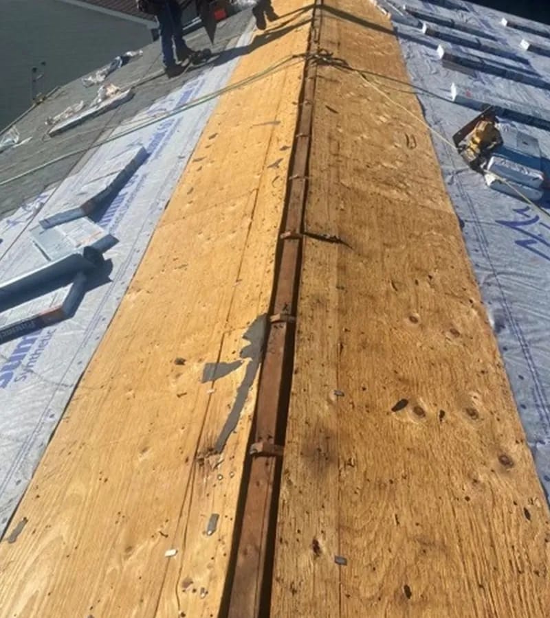 Copper colored metal roof in Gaithersburg, MD. 