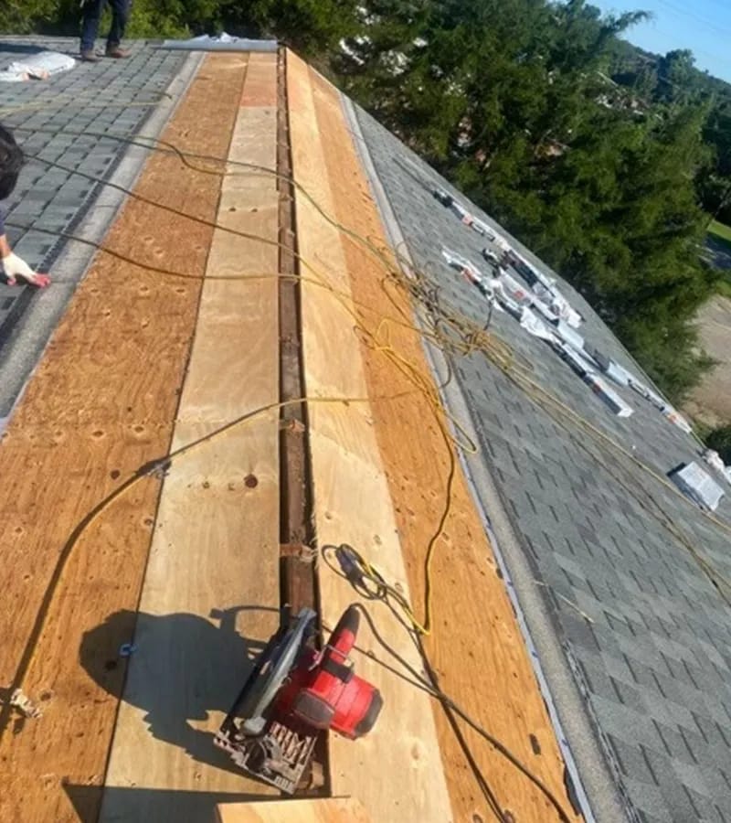 Brown metal standing seam roof installed in Millersville, MD.