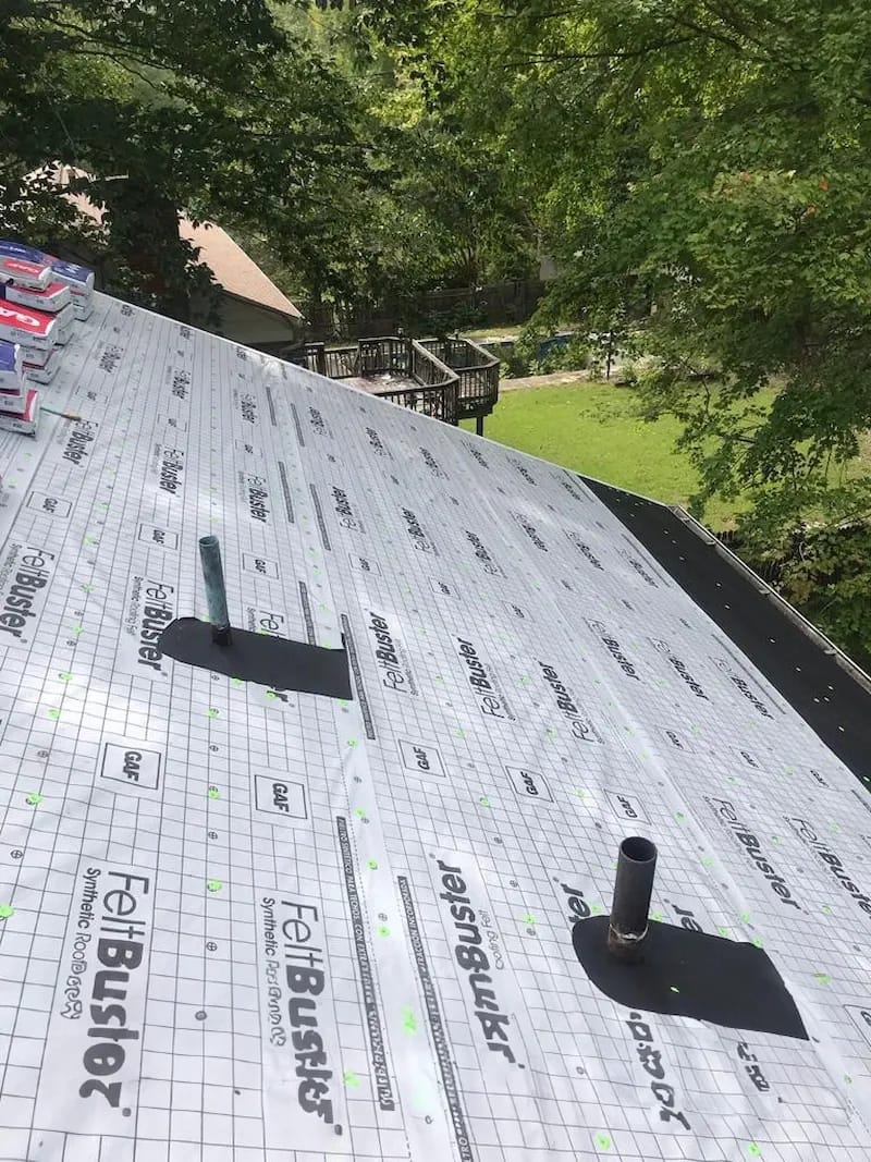 Brown metal standing seam roof installed in Millersville, MD.
