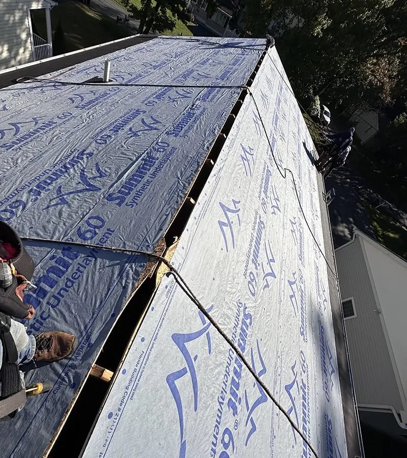 Copper colored metal roof in Gaithersburg, MD. 