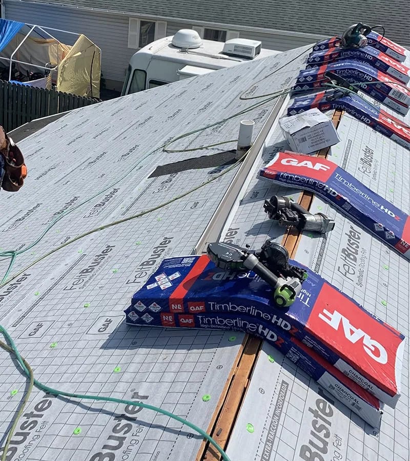 Copper colored metal roof in Gaithersburg, MD. 