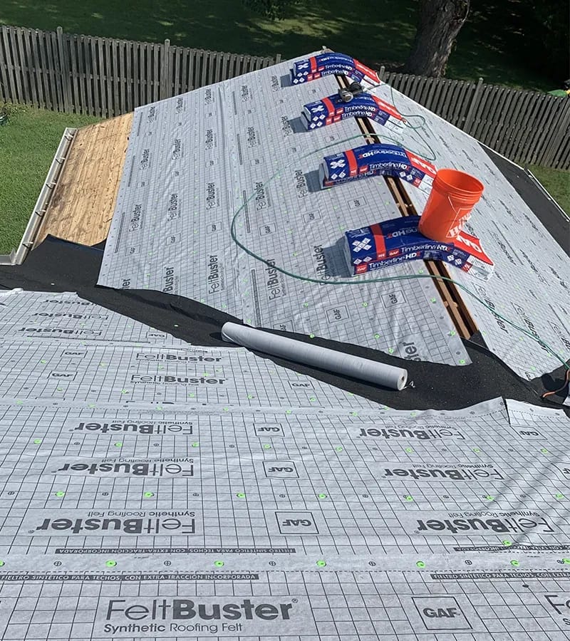 Brown metal standing seam roof installed in Millersville, MD.