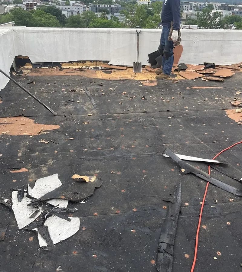 Copper colored metal roof in Gaithersburg, MD. 