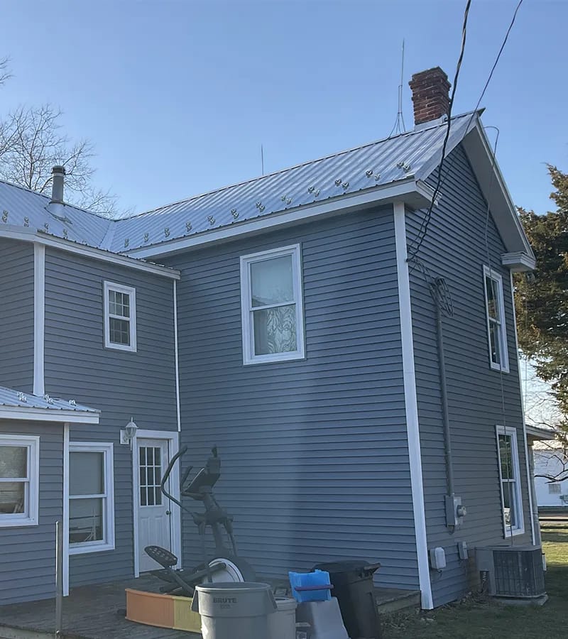 Brown metal standing seam roof installed in Millersville, MD.