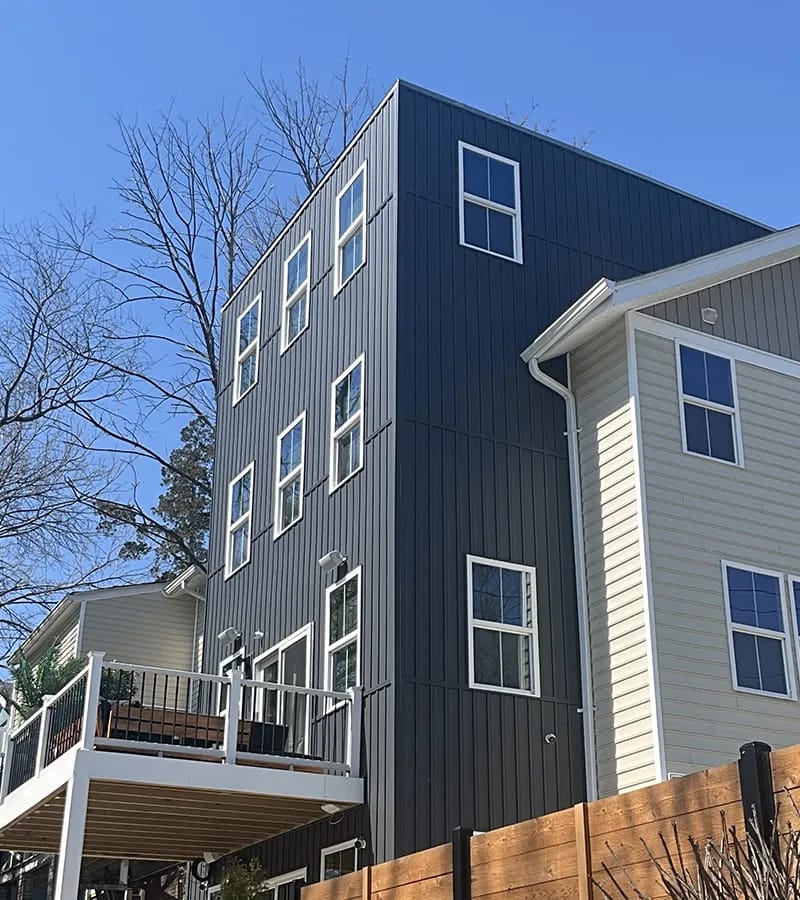 Copper colored metal roof in Gaithersburg, MD. 