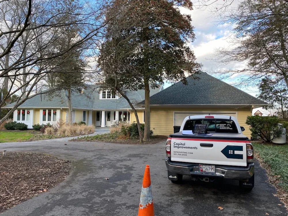 Copper colored metal roof in Gaithersburg, MD. 