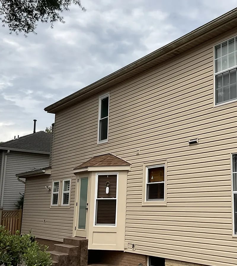 Copper colored metal roof in Gaithersburg, MD.