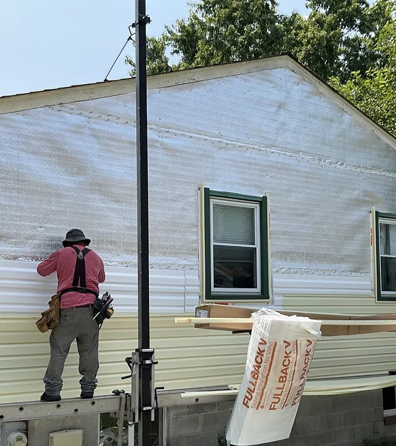 Copper colored metal roof in Gaithersburg, MD. 
