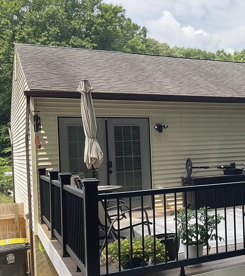 Brown metal standing seam roof installed in Millersville, MD.