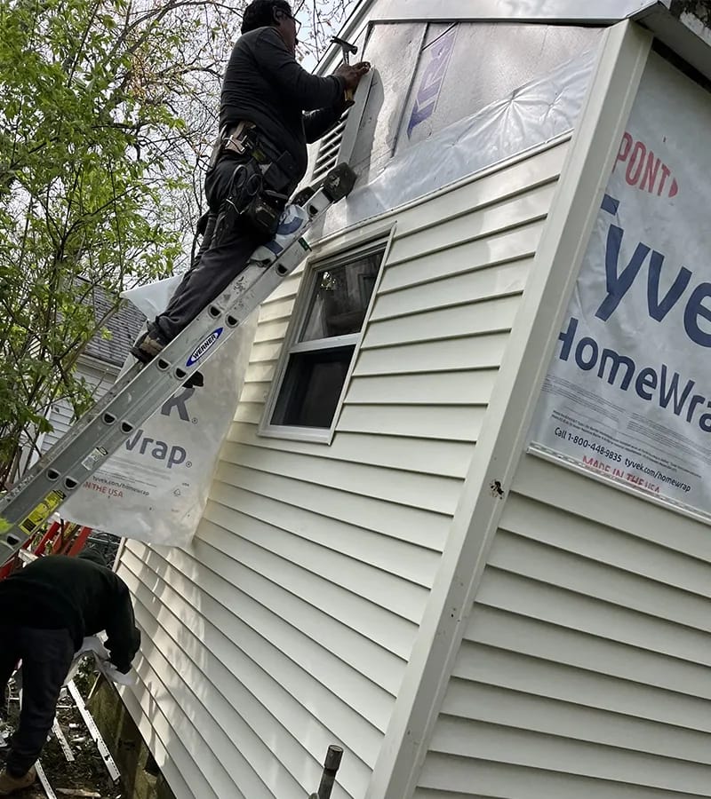 Brown metal standing seam roof installed in Millersville, MD.