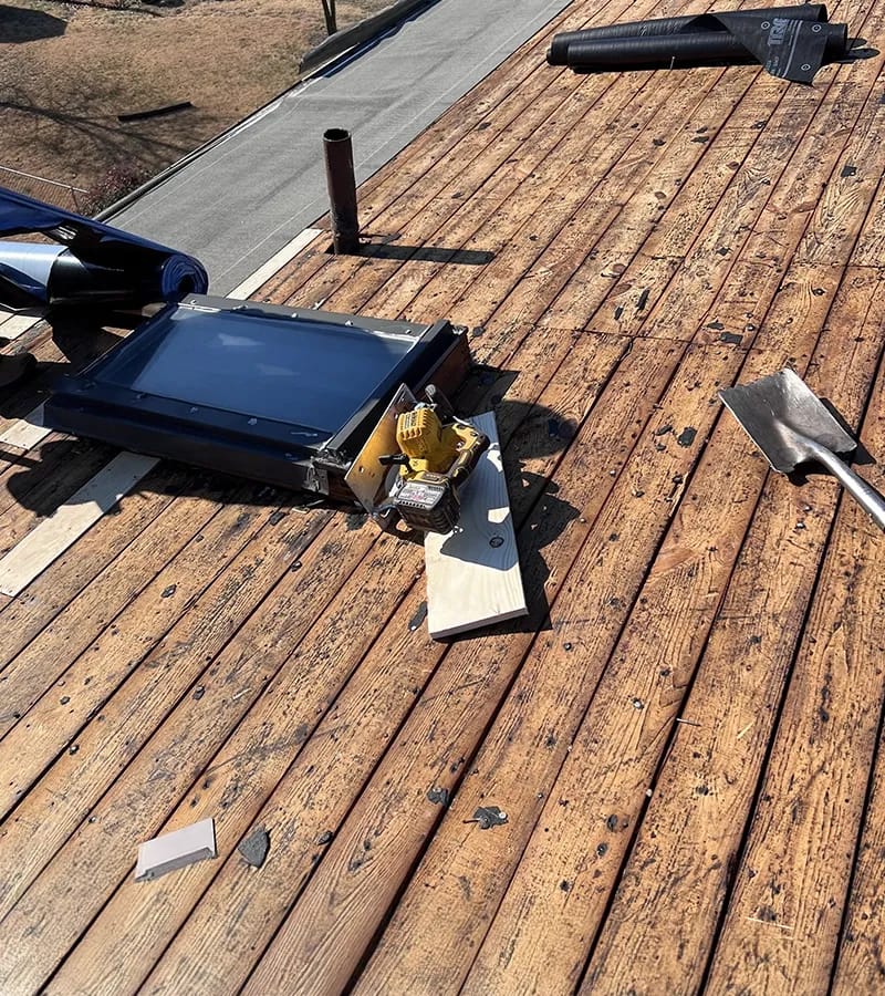 Copper colored metal roof in Gaithersburg, MD. 