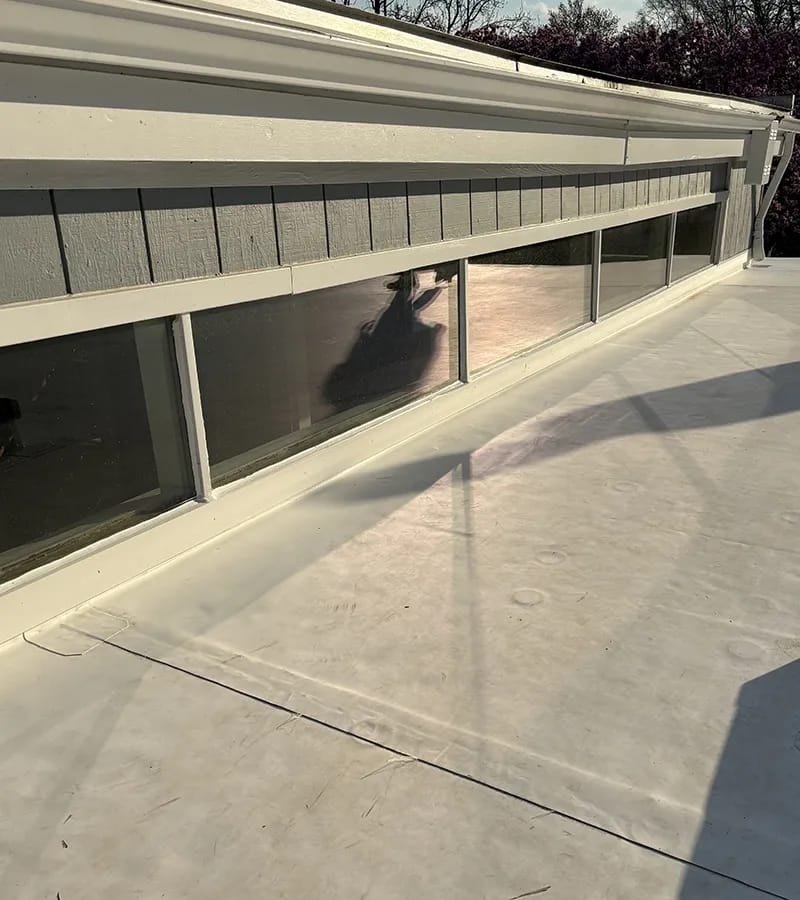 Copper colored metal roof in Gaithersburg, MD. 