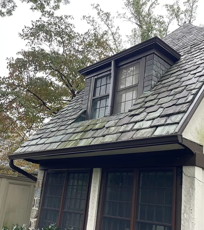 Brown metal standing seam roof installed in Millersville, MD.