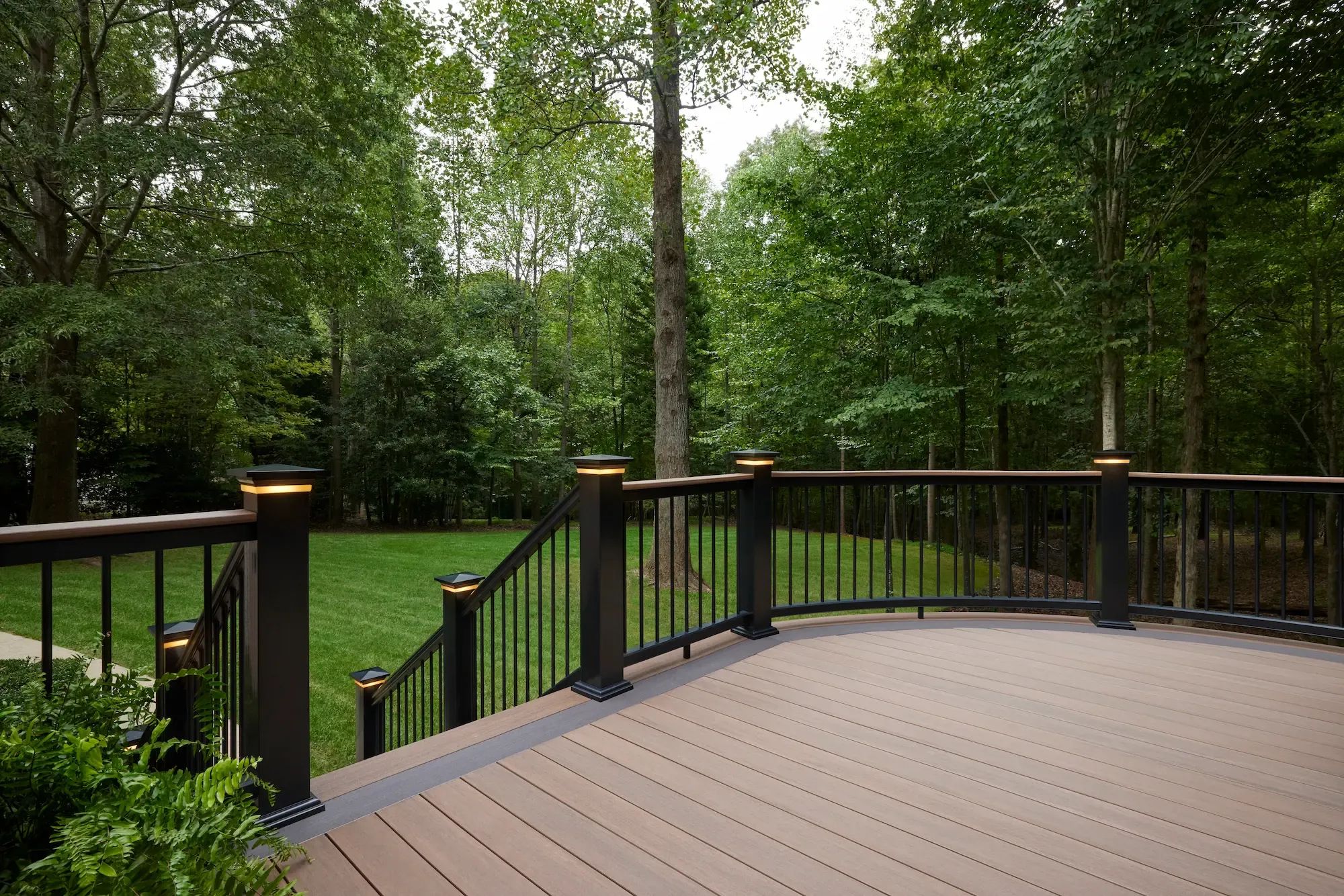 Timbertech English Walnut Composite Deck with Lighting