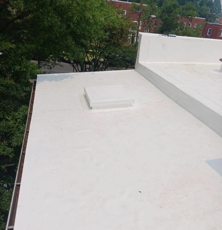 Residential TPO flat roof in Washington, DC.